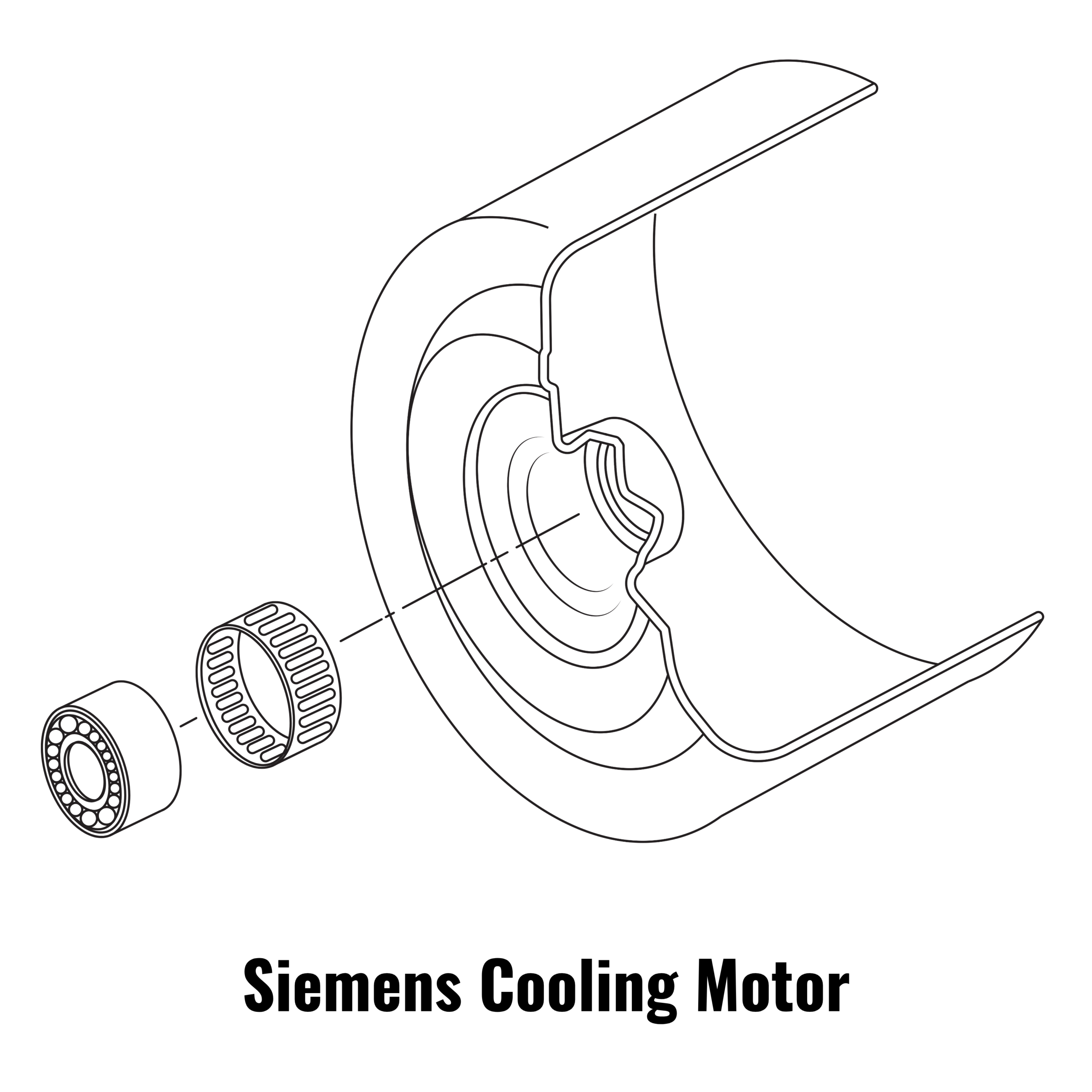 Tolerance ring assembly in Siemens motor housing